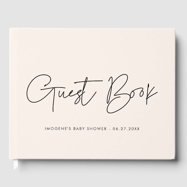 Livro De Visitas Chá de fraldas moderno minimalista (Frente)