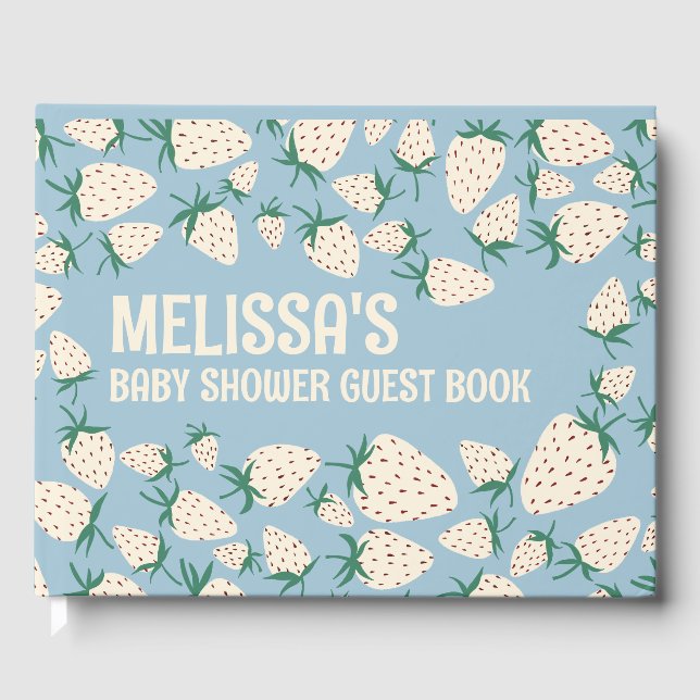 Livro De Visitas Chá de fraldas PERSONALIZADO de Amorango Branco (Frente)