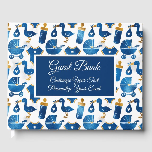 Livro De Visitas Chá de fraldas Storle Carruagem Cute Personalize (Frente)