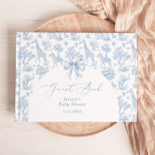 Livro De Visitas Chá de fraldas Toile de Jouy Safari