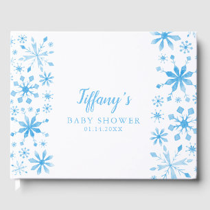 Livro De Visitas Chá de fraldas Whimsical Blue Winter Wonderland