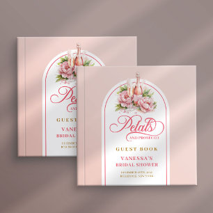 Livro De Visitas Chá de noiva clássico com pétalas e prosecco