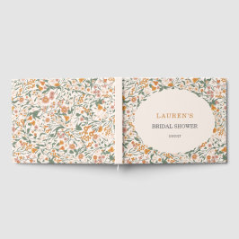 Livro De Visitas Chá de Noiva Floral Boho Groovy Vintage