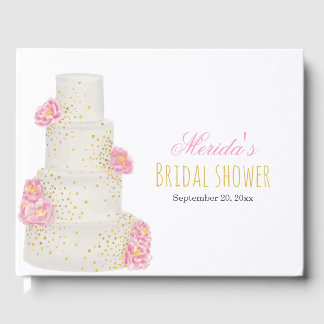 Livro De Visitas Chá de panela De Bolo De Aquarela De Casamento