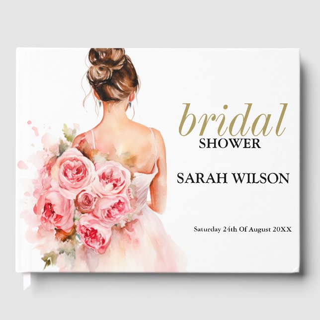 Livro De Visitas Chá de panela de Palhaço Rosa de Casamento de Aqua (Frente)