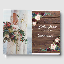 Livro De Visitas Chá de panela Floral Russo Marsala