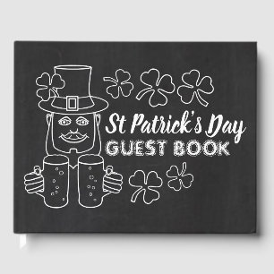 Livro De Visitas Chalkboard Leprechaun, Dia de São Patrício