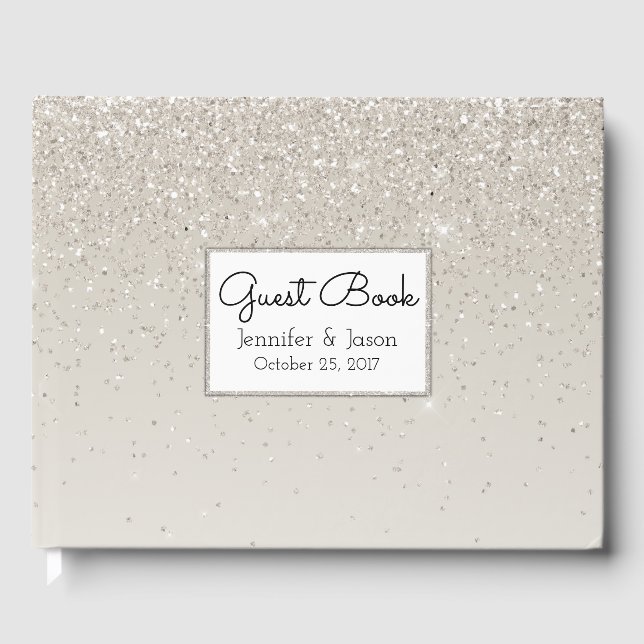 Livro De Visitas Champagne Glittery Weding Guest Book (Frente)
