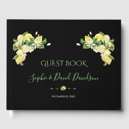 Livro De Visitas Charm Watercolor Lemon Casamento Tropical