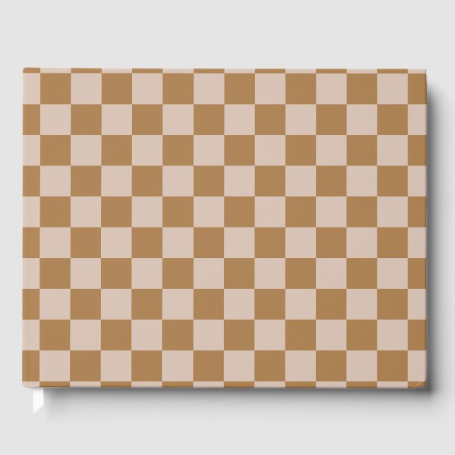 Livro De Visitas Checkerboard castanho (Frente)