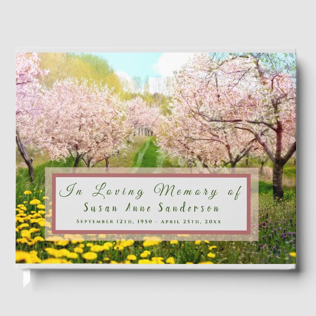Livro De Visitas Cherry Blossoms, Memorial Funeral (Frente)