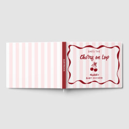 Livro De Visitas Cherry on Top Baby Shower Personalizado Listras Ro
