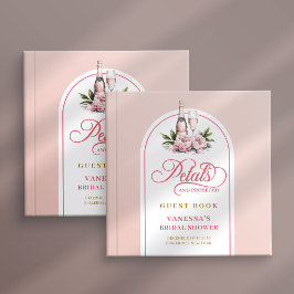 Livro De Visitas Chic blush gold petals prosecco bridal shower