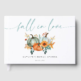 Livro De Visitas Chic Boho Rústico Abóbora Chuva de Amor de Noiva d