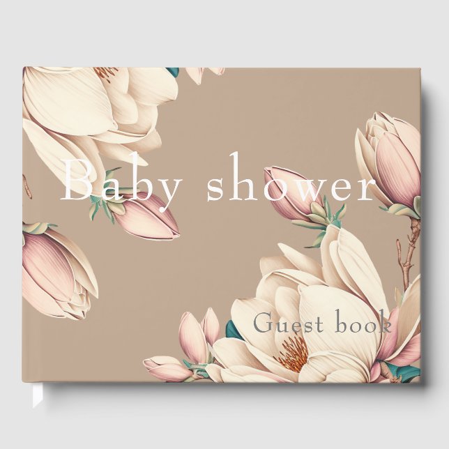 Livro De Visitas chic magnolia floral (Frente)