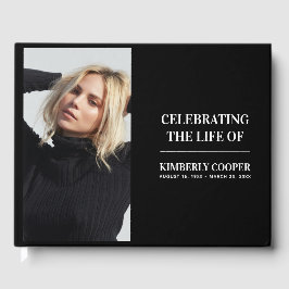 Livro De Visitas Chic Modern Memorial Photo | Guarda-costas