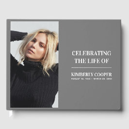 Livro De Visitas Chic Modern Memorial Photo | Guarda-costas