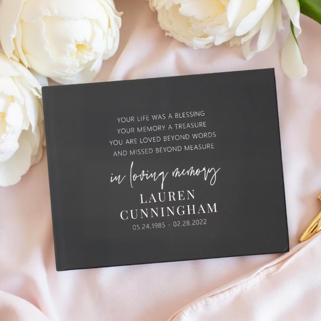 Livro De Visitas Chic Simples Elegante Moderno Memorial (Criador carregado)