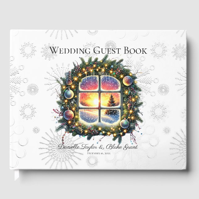 Livro De Visitas Chic Winter Wonderland Xmas Weding Guest Book (Frente)