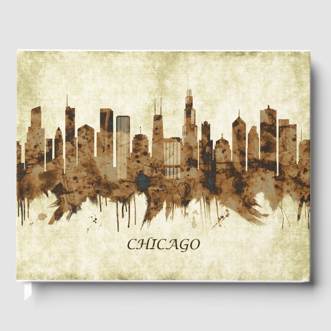 Livro De Visitas Chicago Illinois Cityscape (Frente)