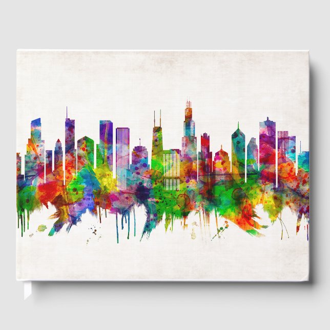 Livro De Visitas Chicago Illinois Skyline (Frente)