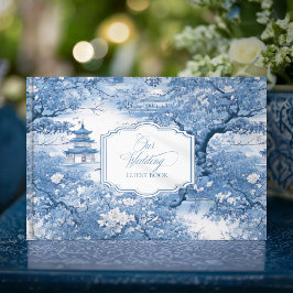 Livro De Visitas Chinoiserie Pattern enquadrado Calliografia ID1094