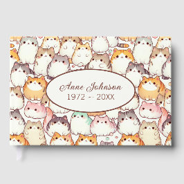 Livro De Visitas Chubby Cartoon Cat Collection With Hearts
