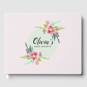 Livro De Visitas Chuva de Bebê de Flores Botânicas da Primavera e N