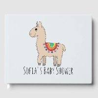 Chuva de Bebê de Llama Colorida e Nome da Mãe