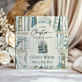 Livro De Visitas Chuva de Bebê Menino Azul Novo Capítulo na Bibliot