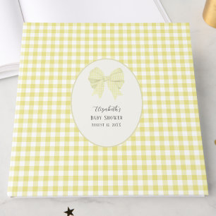 Livro De Visitas Chuva de Bebê Neutra com Laço Xadrez Amarelo