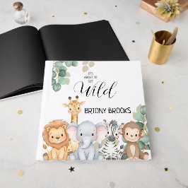 Livro De Visitas Chuva de Bebê "Safari na Selva - Está Prestes a Fi