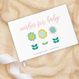 Livro De Visitas Chuva de Flores Rosa Borboleta Baby Shower