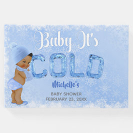Livro De Visitas Chuva de neve azul étnica para menino bebê está fr