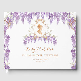 Livro De Visitas Chuva de Noiva Floral de Wisteria Vintage Regência