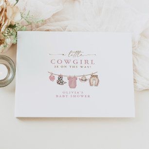 Livro De Visitas Chuva de Roupas de Pequena Cowgirl Baby Shower