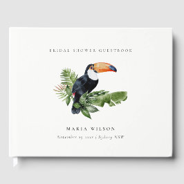 Livro De Visitas Chuva Tropical Toucan Fauna Chá de Noiva