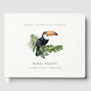 Livro De Visitas Chuva Tropical Toucan Fauna Chá de Noiva