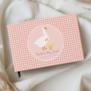 Livro De Visitas Chuveiro de Bebê Bobalhona de Gingham Rosa Coquete