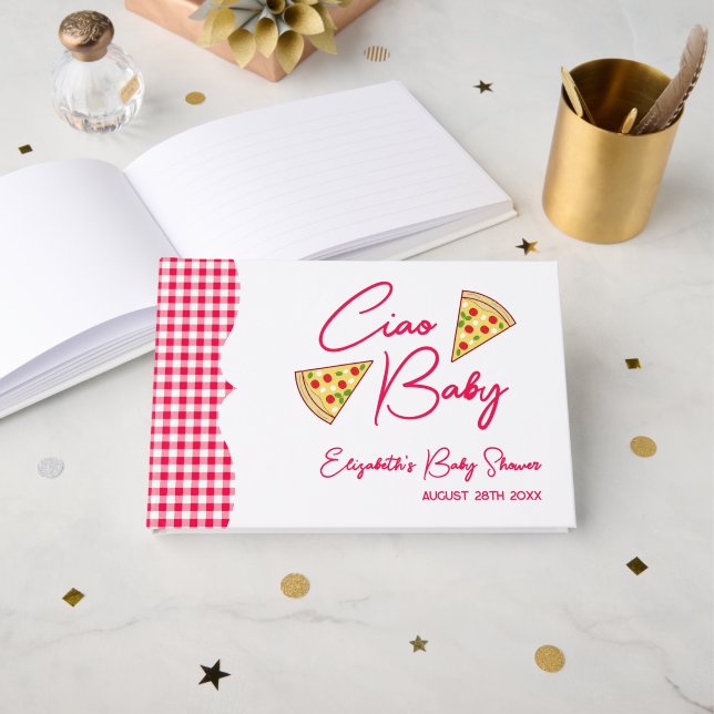 Livro De Visitas Ciao Baby Italian Baby Shower (Frente aberta)