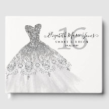 Cinza de prata brilha com brilho 16º aniversário