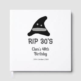 Livro De Visitas Cinza preto RIP 30's 40º aniversário chapéu de bru