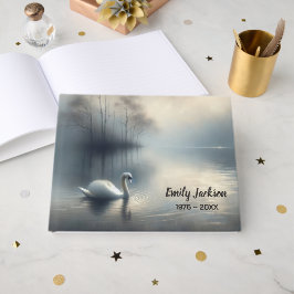 Livro De Visitas Cisne Solitário Em Lago Tranquilo