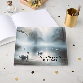 Livro De Visitas Cisnes No Lago Nebuloso Para Serviço Memorial