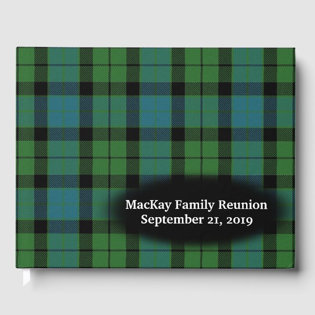 Livro De Visitas Clan MacKay Antigo Sindicato da Xadrez Tartan (Frente)