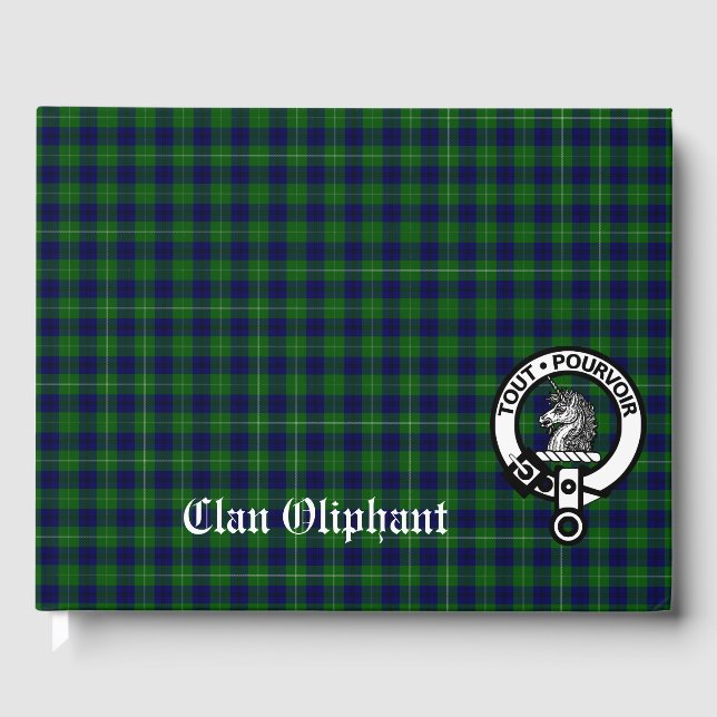 Livro De Visitas Clan Oliphant Crest Crachá & Tartan (Frente)