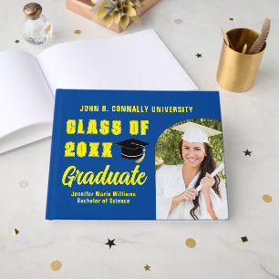 Livro De Visitas Classe Amarela Azul de Graduação Personalizada de 