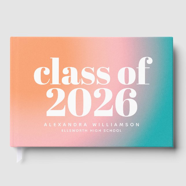 Livro De Visitas Classe de 2023 Gradiente Colorido Personalizado (Frente)