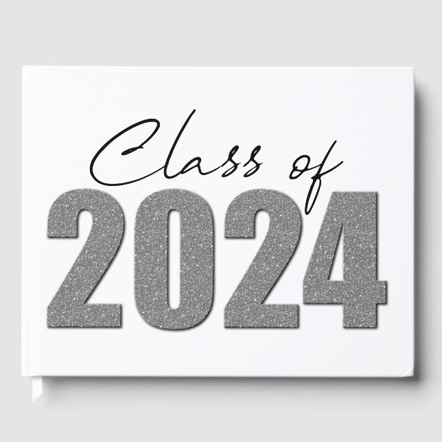 Livro De Visitas Classe de brilho de prata de 2024 (Frente)