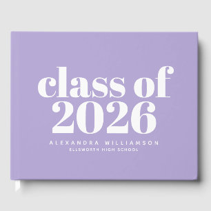 Livro De Visitas Classe de Lavanda Moderna Personalizada de 2022